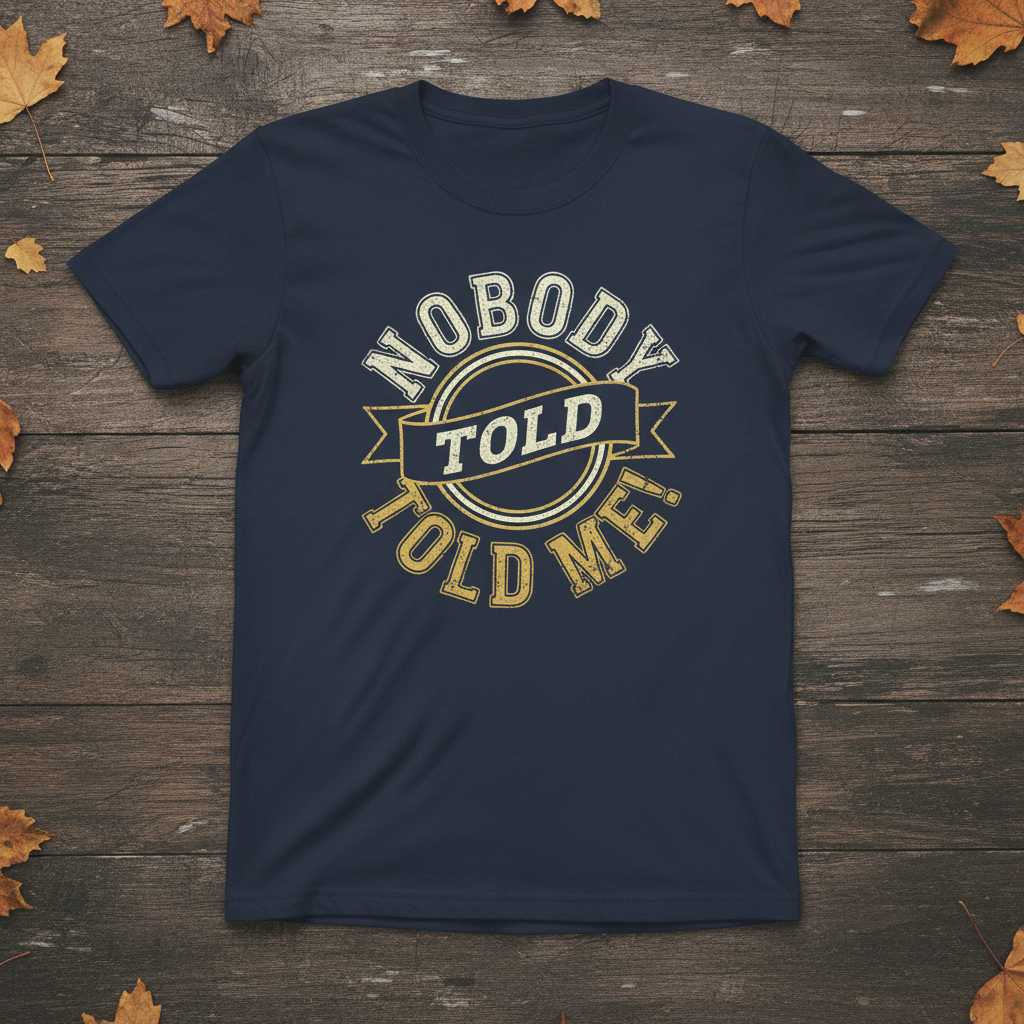 Nobody Told Me! Vintage Distressed T-Shirt, Funny Novelty Graphic Tee Idea