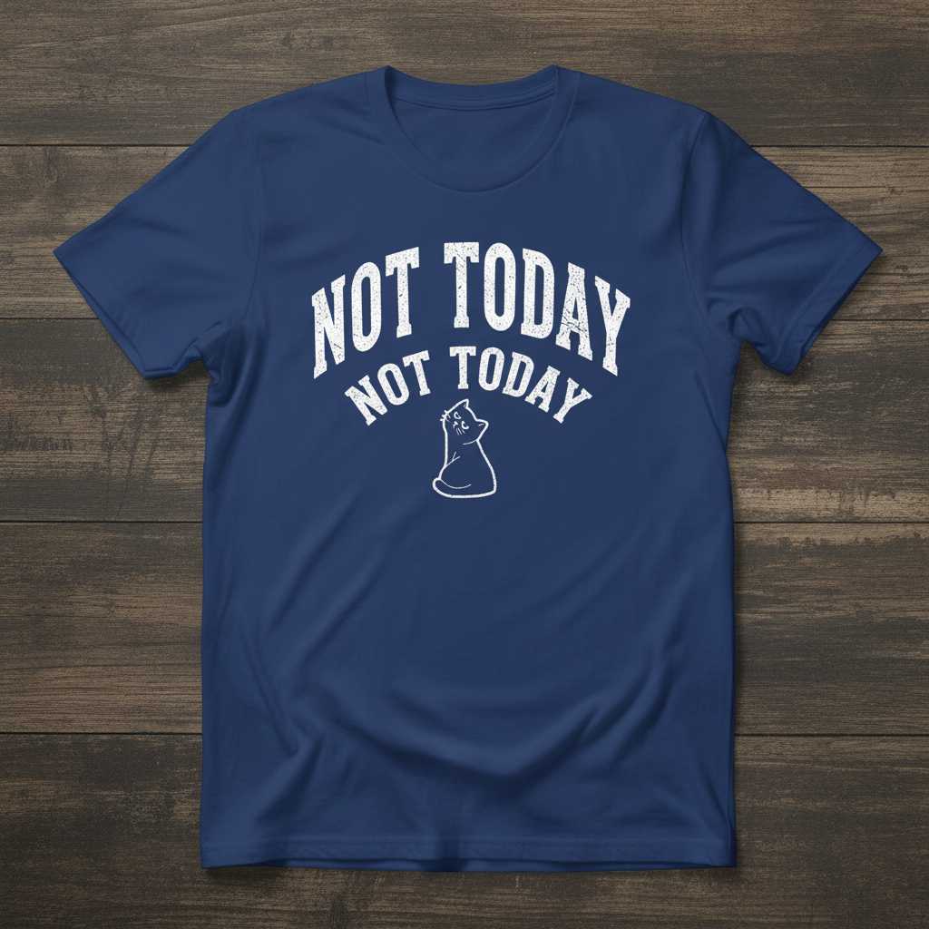 Not Today Not Today Distressed T-Shirt, Funny Cat Lover Graphic Tee Top
