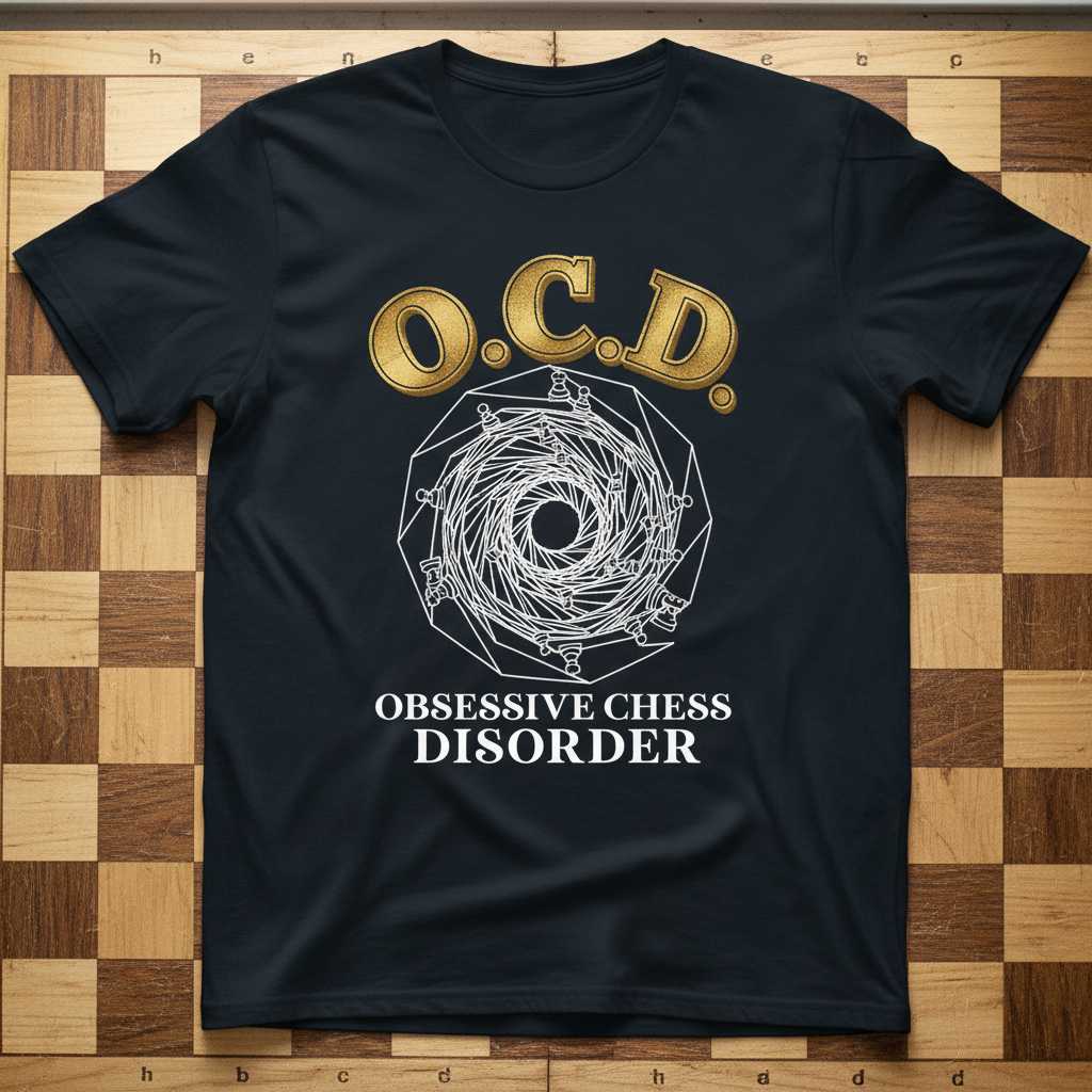 O.C.D. Obsessive Chess Disorder T-Shirt, Funny Strategy Gaming Tee Gear