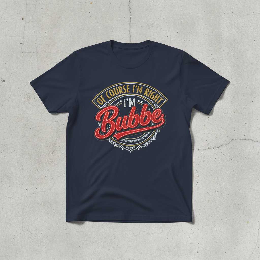 Of Course Im Right Im Bubbe Vintage T-Shirt, Funny Grandmother Tee Idea