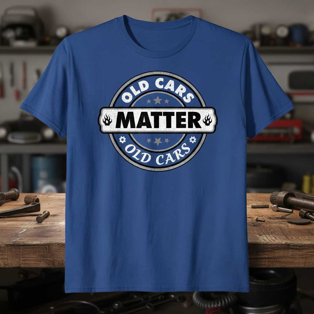 Old Cars Matter Vintage Distressed Retro T-Shirt, Drag Racing Tee Gear