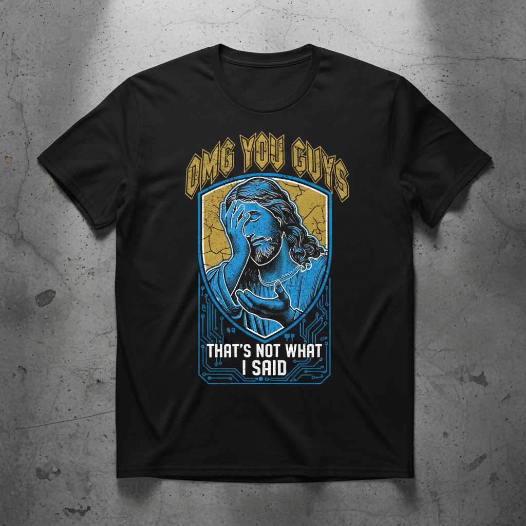 Omg You Guys Thats Not What I Said Vintage T-Shirt Funny Jesus Meme Tee