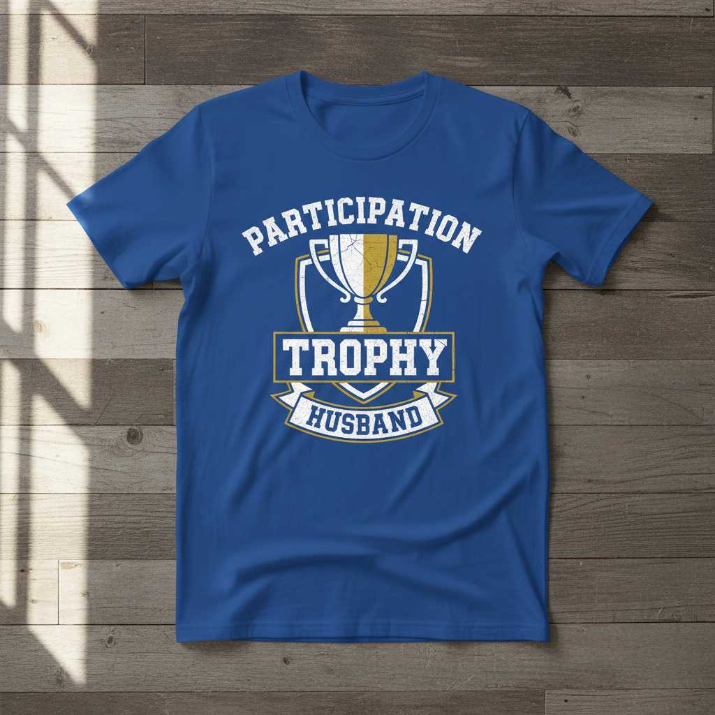 Participation Trophy Husband Distressed T-Shirt, Funny Retro Tee Present Idea