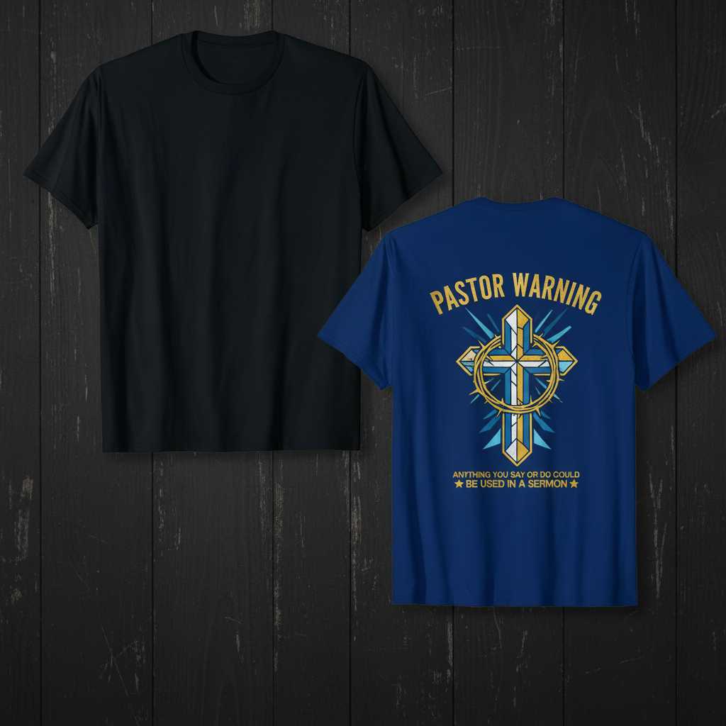 Pastor Warning Anything You Say Or Do Could Be Used In A Sermon Christian T-Shirt Funny Tee