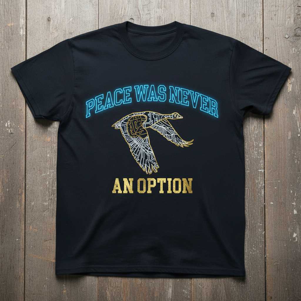 Peace Was Never An Option Canadian Goose Graphic T-Shirt, Funny Novelty Tee