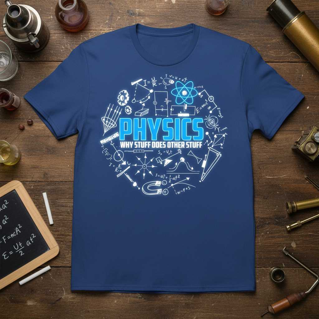 Physics Why Stuff Does Other Stuff Graphic T-Shirt Funny Nerd Tee Idea