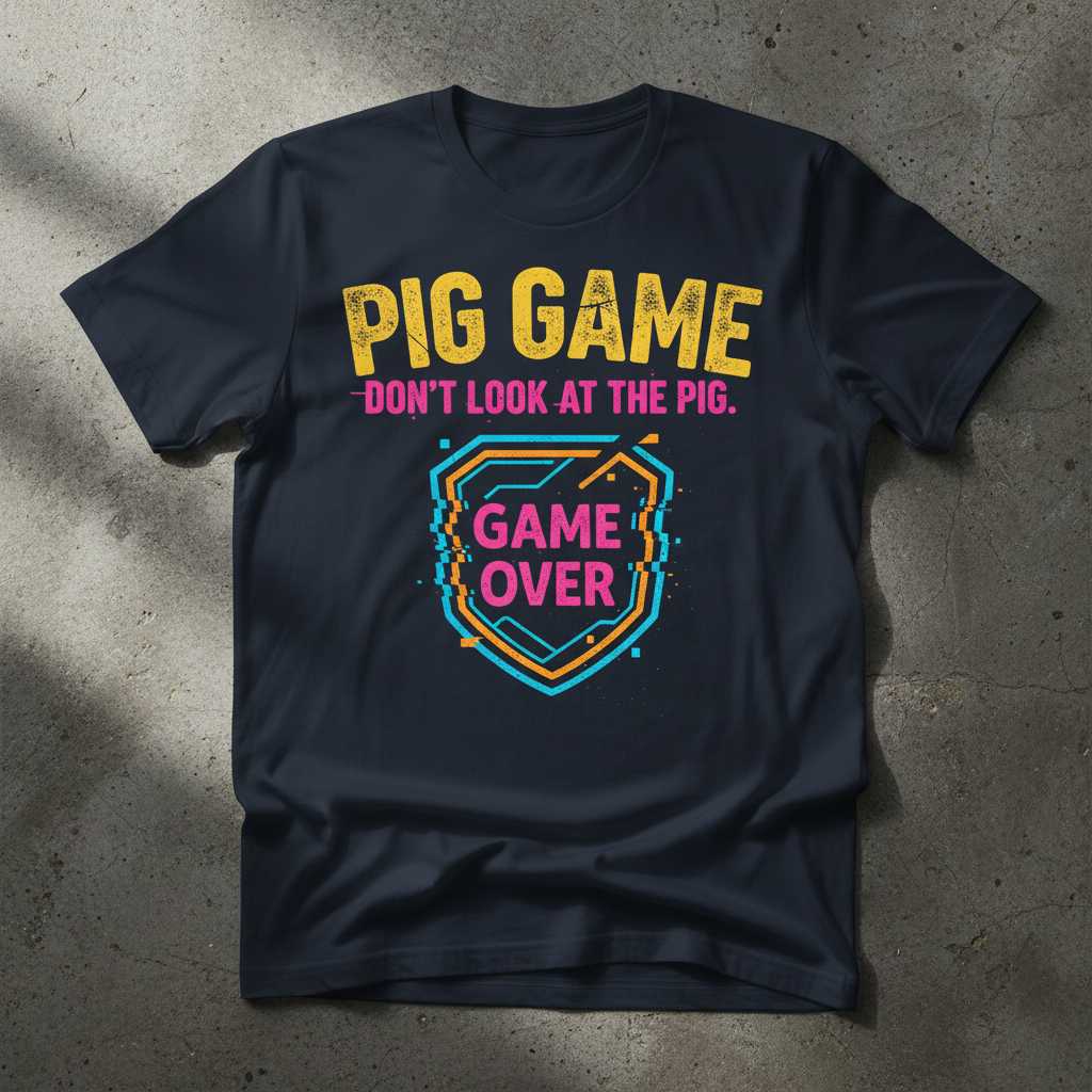 Pig Game Dont Look At The Pig Game Over Retro Distressed T-Shirt Funny Tee