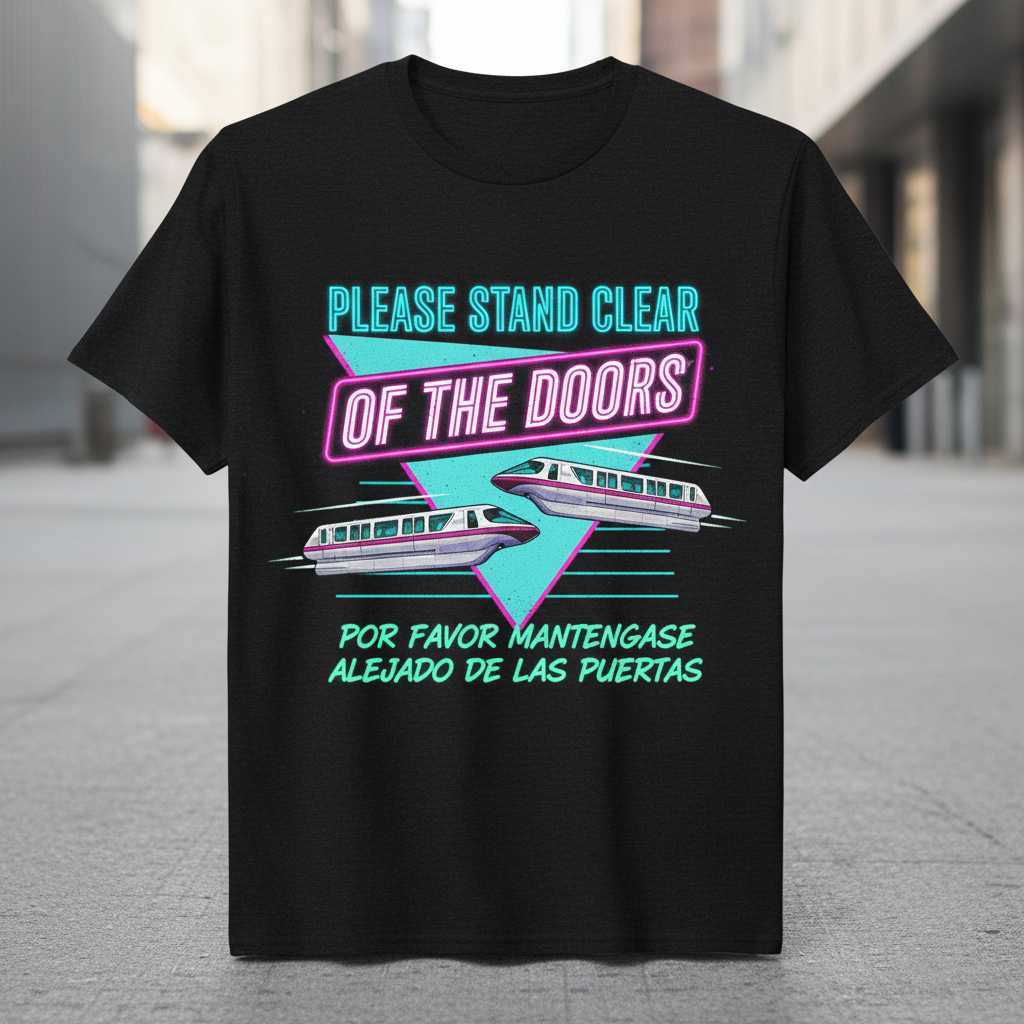 Please Stand Clear Of The Doors Por Favor Mantengase Alejado De Las Puertas Retro T-Shirt Graphic Tee Souvenir