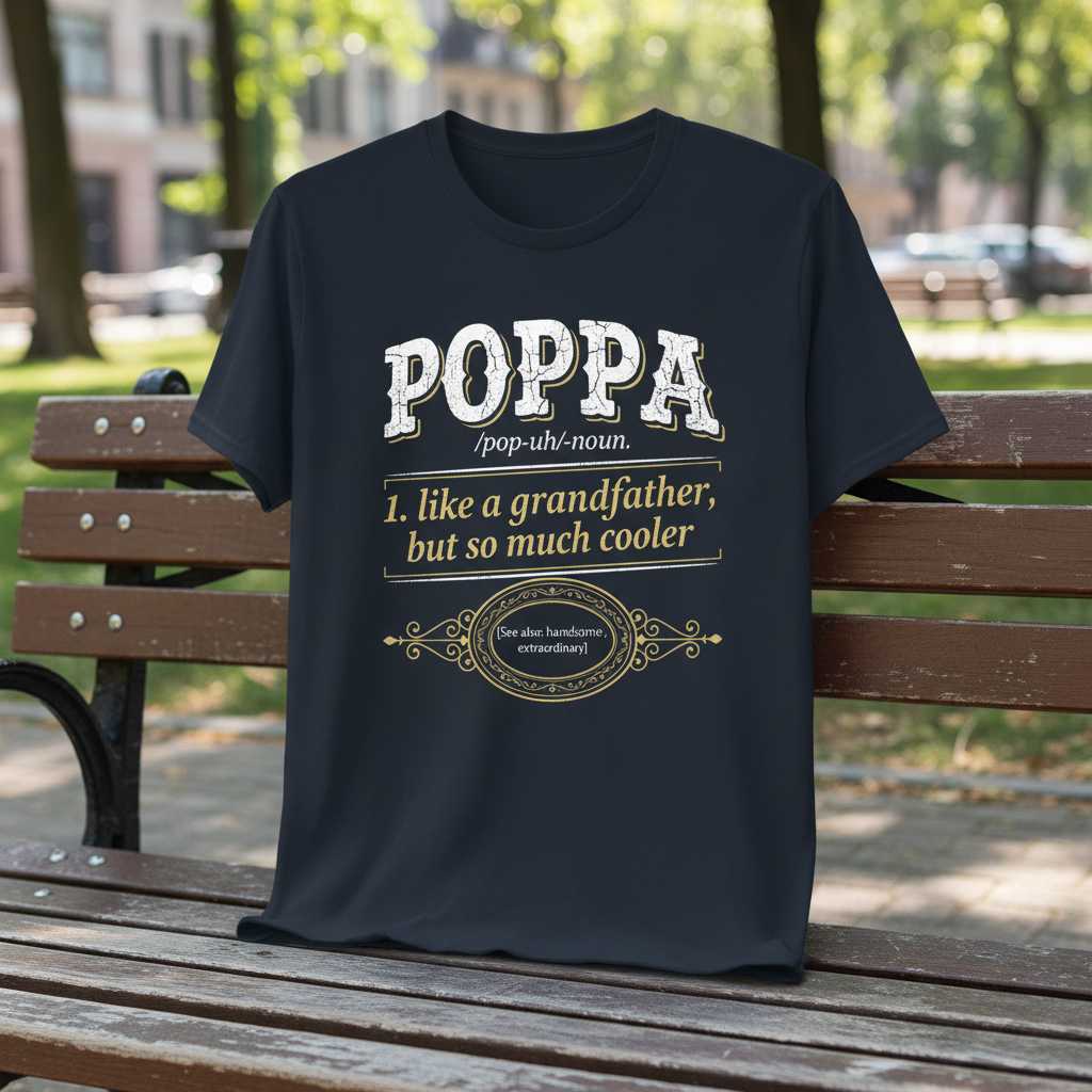 Poppa Like A Grandfather But So Much Cooler Vintage T-Shirt, Funny Tee Idea