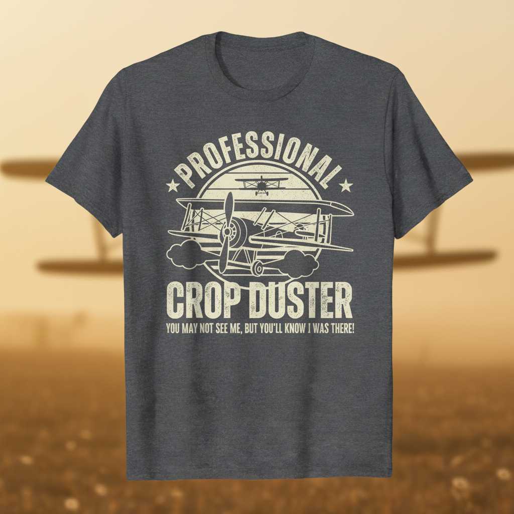 Professional Crop Duster You May Not See Me But Youll Know I Was There Vintage T-Shirt Funny Tee