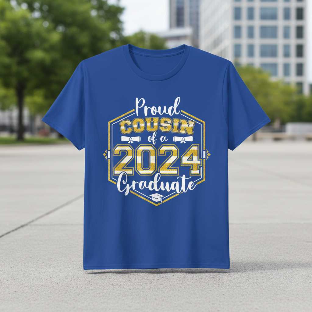 Proud Cousin Of A 2024 Graduate Graphic T-Shirt, Graduation Tee Souvenir