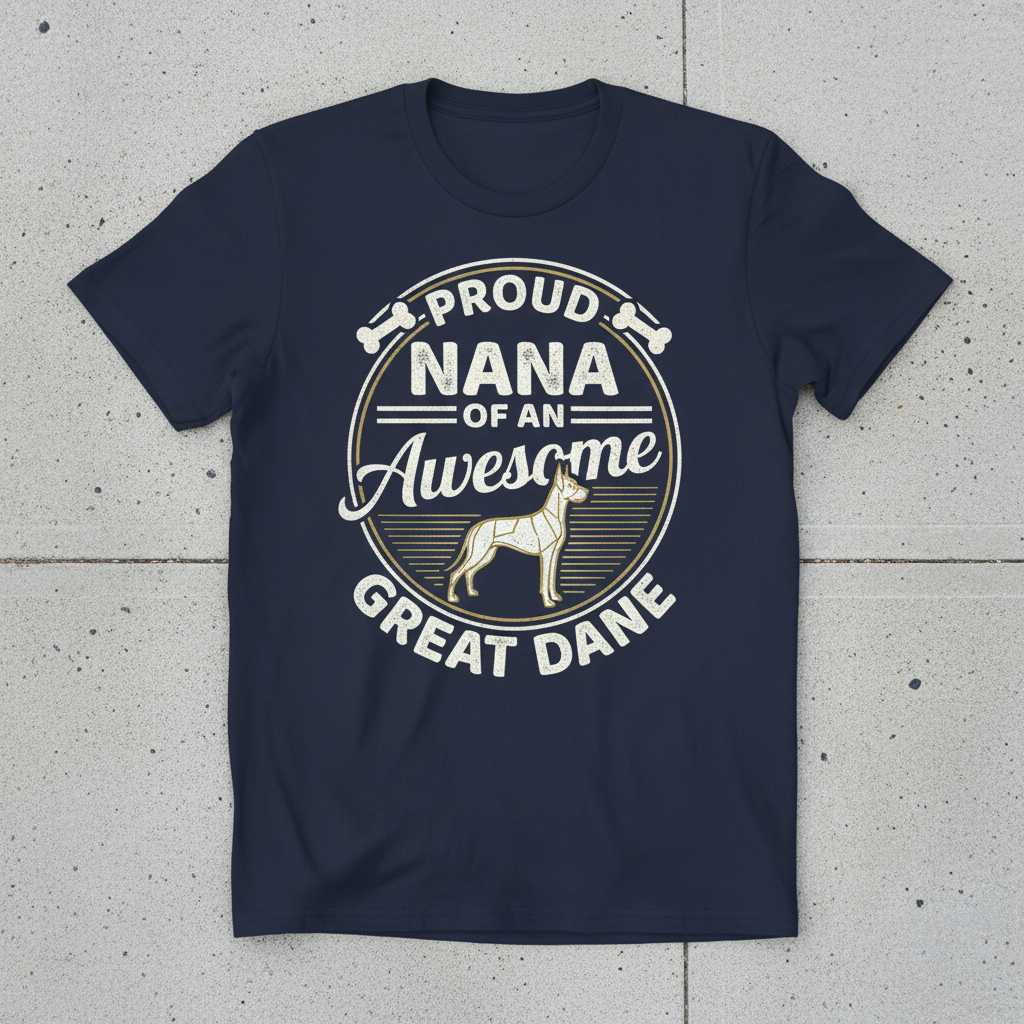 Proud Nana Of An Awesome Great Dane Vintage T-Shirt, Novelty Dog Lover Tee