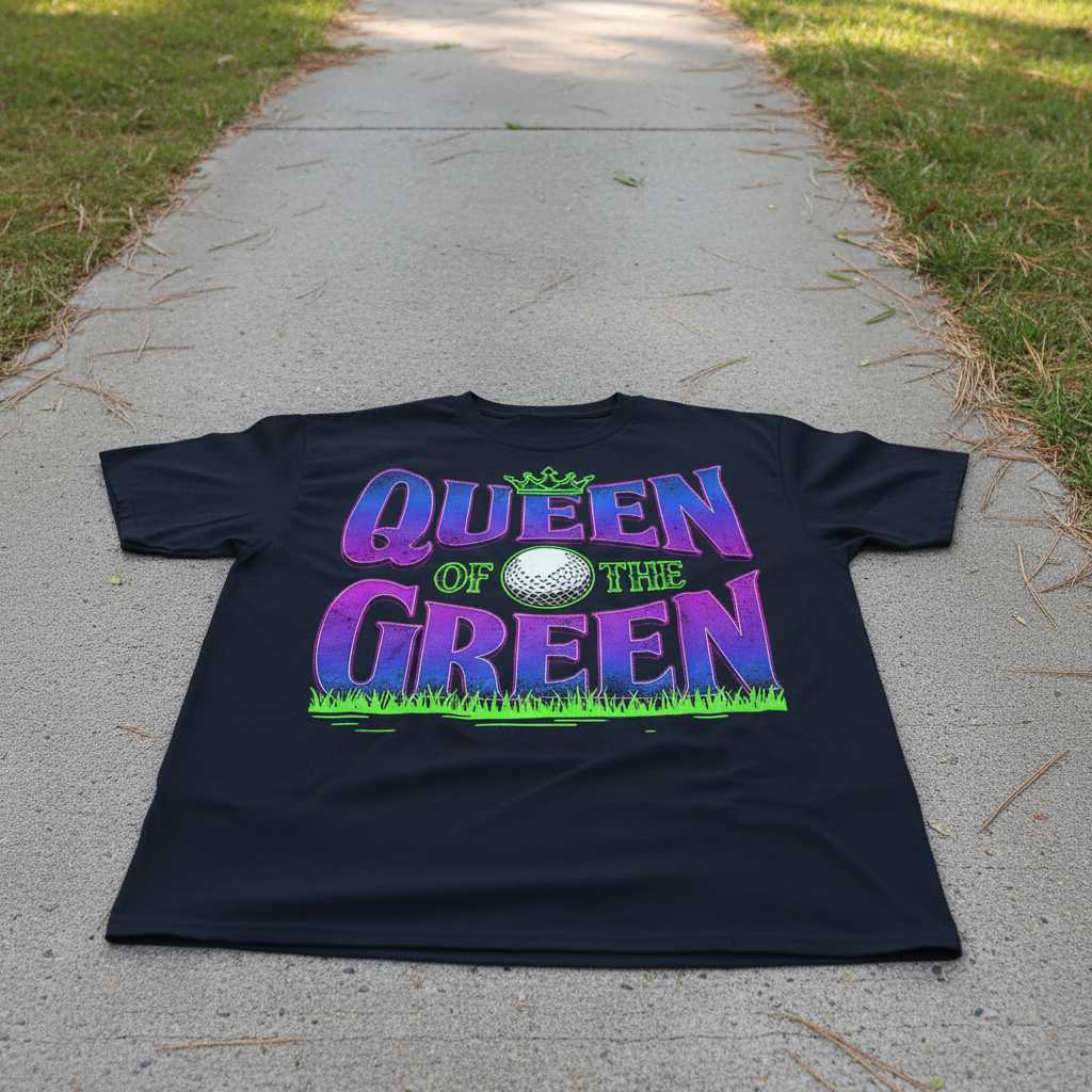 Queen Of The Green Graphic T-Shirt, Funny Unisex Golfing Tee Present Idea