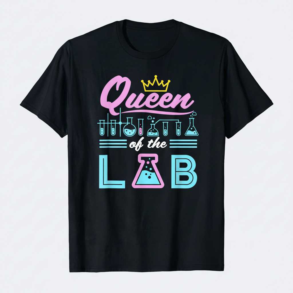 Queen Of The Lab Graphic T-Shirt, Funny Science Steminist Tee Gift Idea