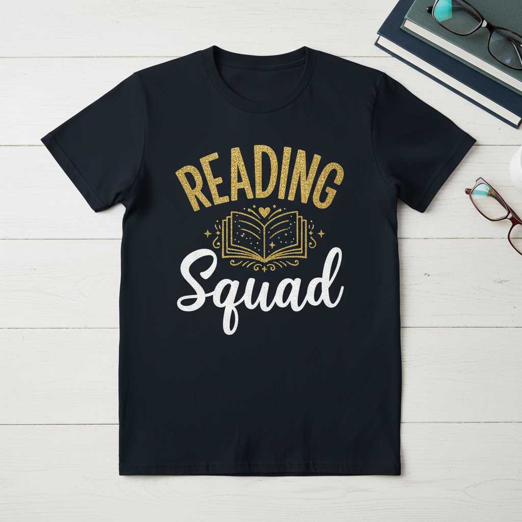 Reading Squad School Book Club Teacher Librarian T-Shirt, Cute Graphic Tee Idea