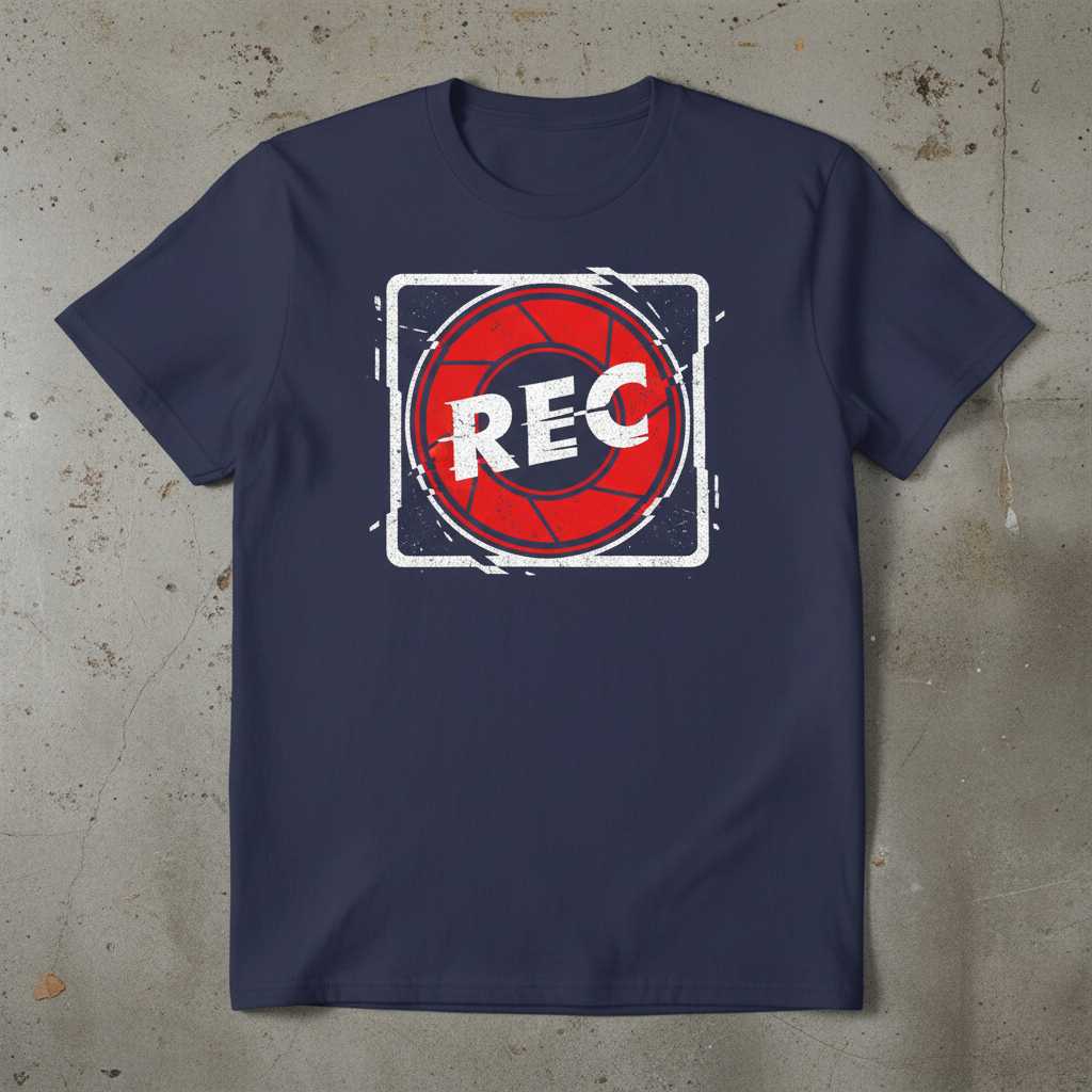 Rec Distressed Film Crew T-Shirt, Creative Director Camera Aperture Tee Gear