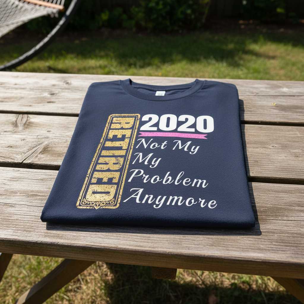 Retired 2020 Not My Problem Anymore Distressed Retirement T-Shirt Novelty Tee