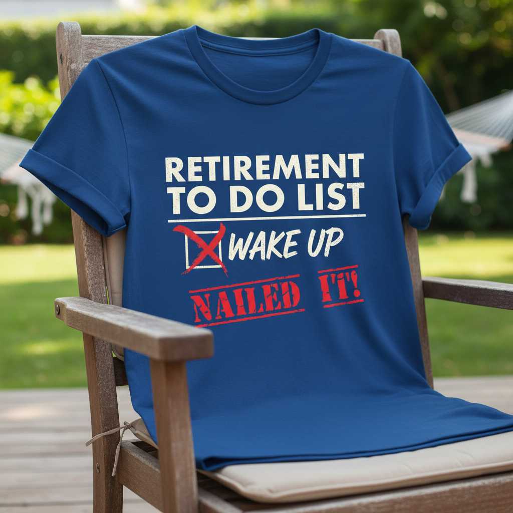 Retirement To Do List Wake Up Nailed It! Distressed T-Shirt, Funny Tee Gear