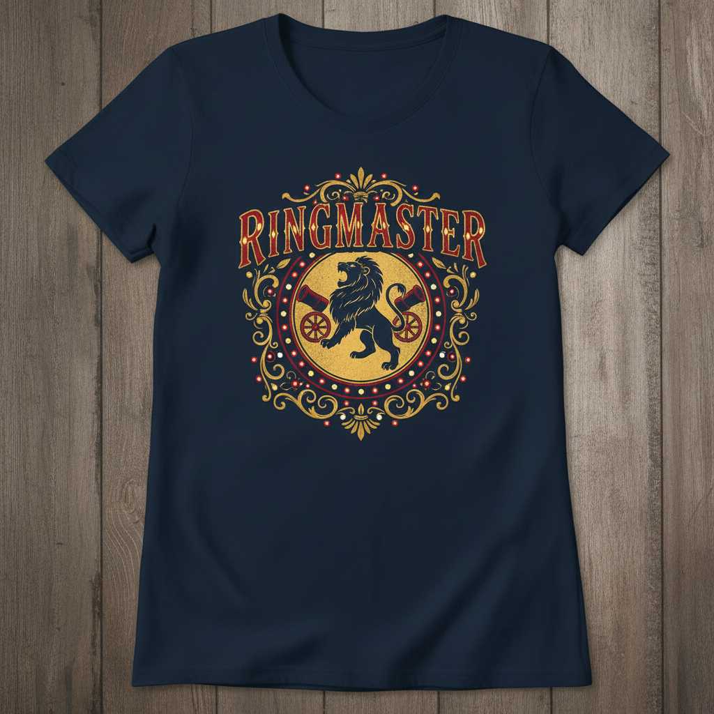 Ringmaster Vintage Retro Circus Lion T-Shirt, Graphic Novelty Tee Outfit Idea