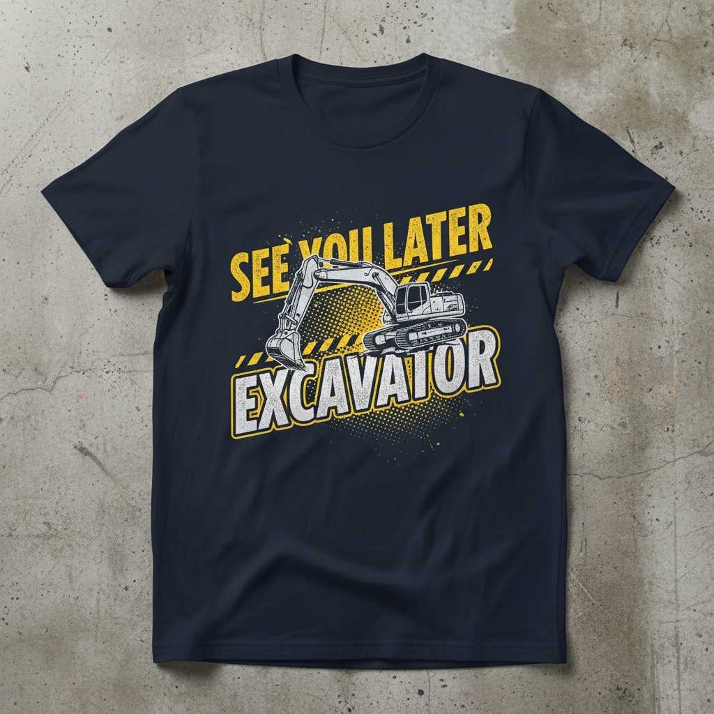 See You Later Excavator Graphic T-Shirt, Funny Kids Construction Tee Idea