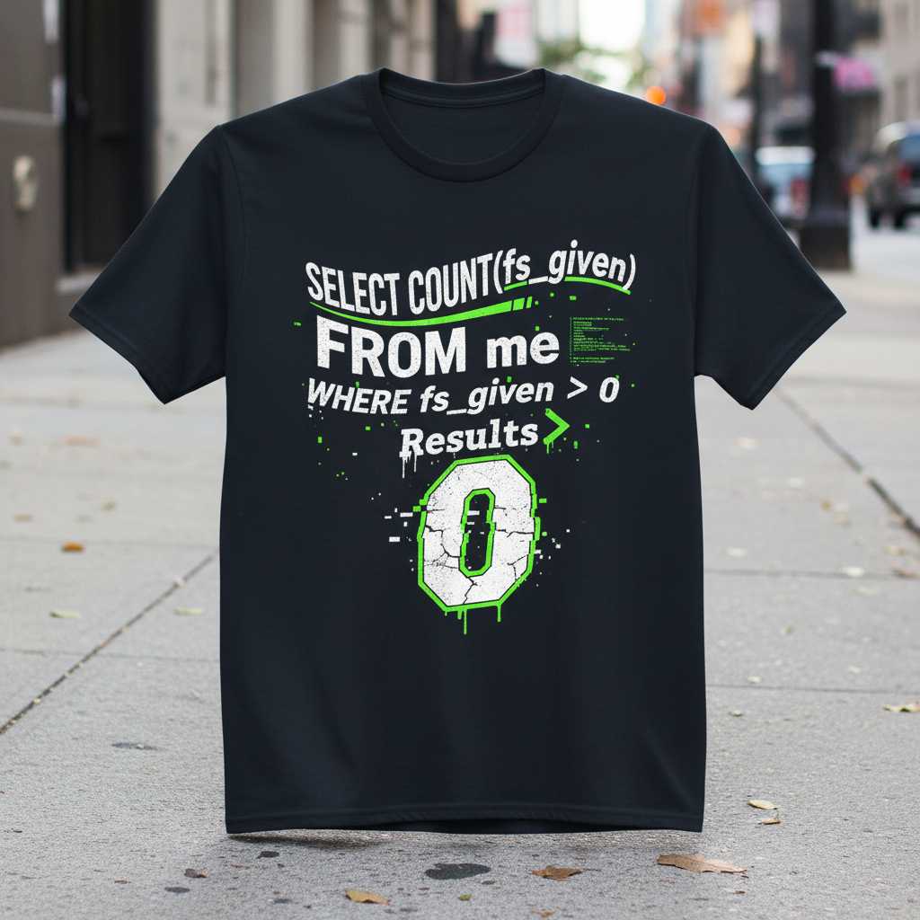 Select Count(Fs_Given) From Me Where Fs_Given - 0 Results 0 Distressed T-Shirt Funny Tee