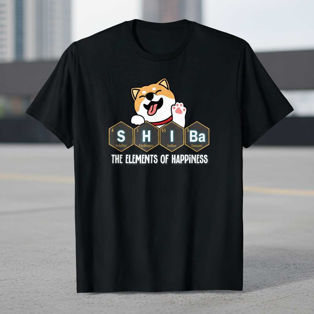 Shiba The Elements Of Happiness Cute Graphic T-Shirt Funny Tee Merch Idea
