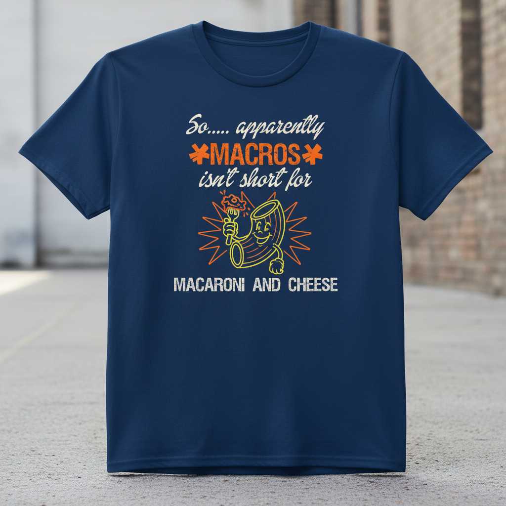So Apparently Macros Isnt Short For Macaroni And Cheese Retro T-Shirt, Funny Tee
