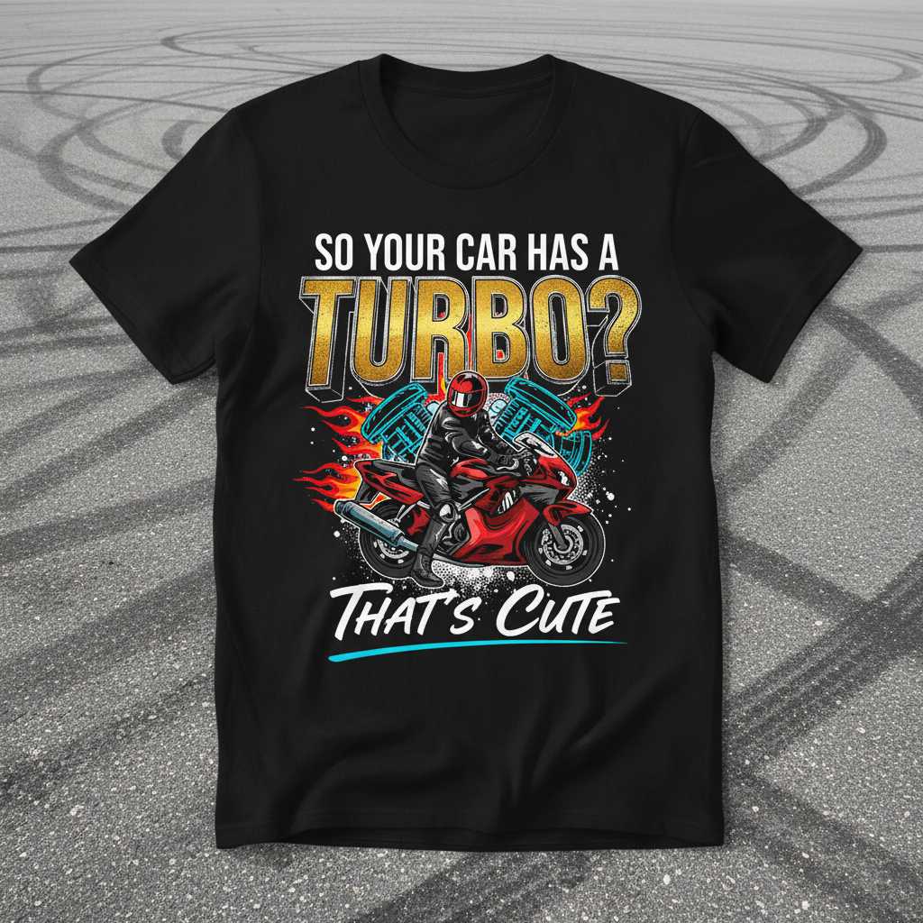 So Your Car Has A Turbo- Thats Cute Funny Motorcyclist T-Shirt, Sportbike Tee Gear