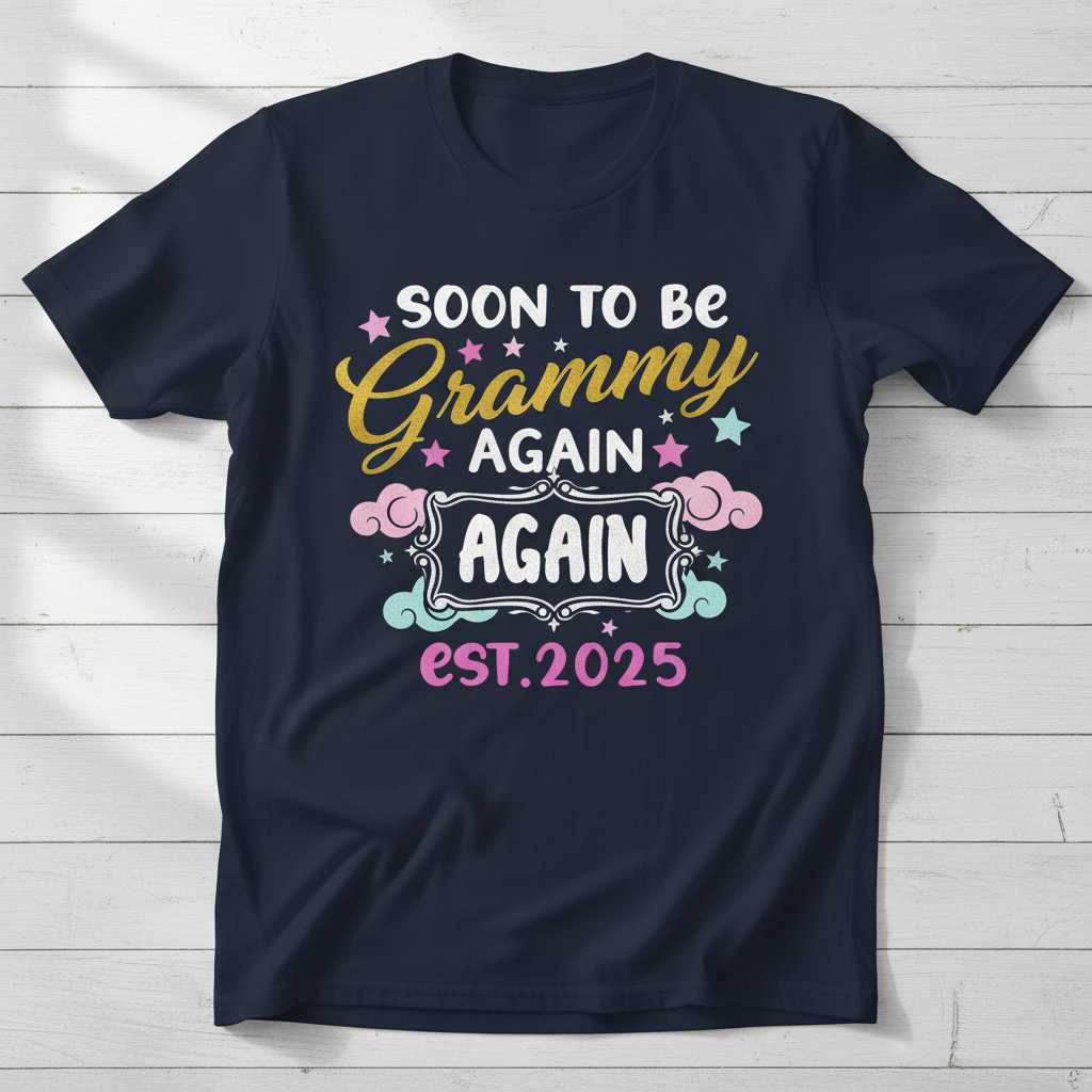 Soon To Be Grammy Again Again Est. 2025 T-Shirt, Cute Announcement Tee Idea