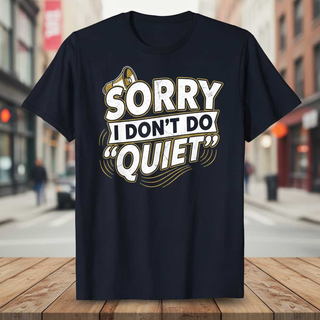 Sorry I Dont Do Quiet Distressed Graphic T-Shirt, Funny Novelty Tee Gear
