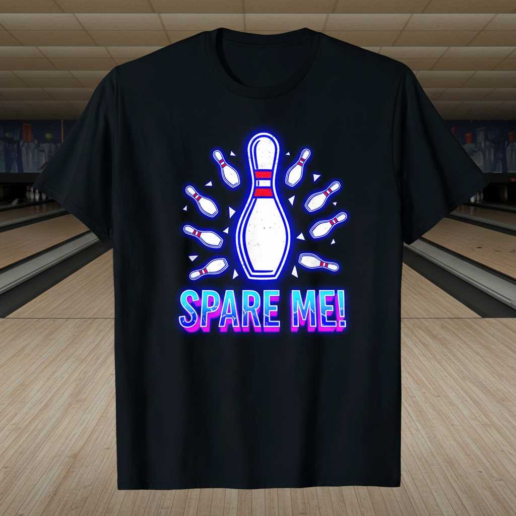 Spare Me! Distressed Retro Bowling T-Shirt, Funny Graphic Tee Gift Idea