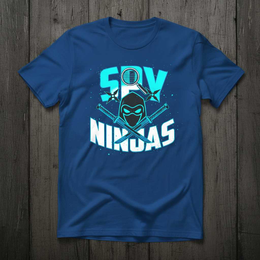 Spy Ninjas Distressed Graphic T-Shirt, Gaming Ninja Tee Outfit Souvenir