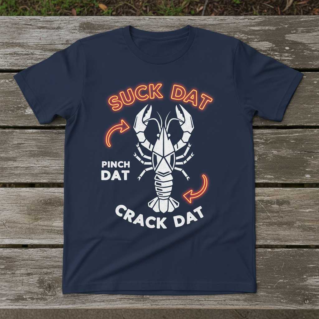 Suck Dat Pinch Dat Crack Dat Distressed T-Shirt, Funny Cajun Souvenir Tee