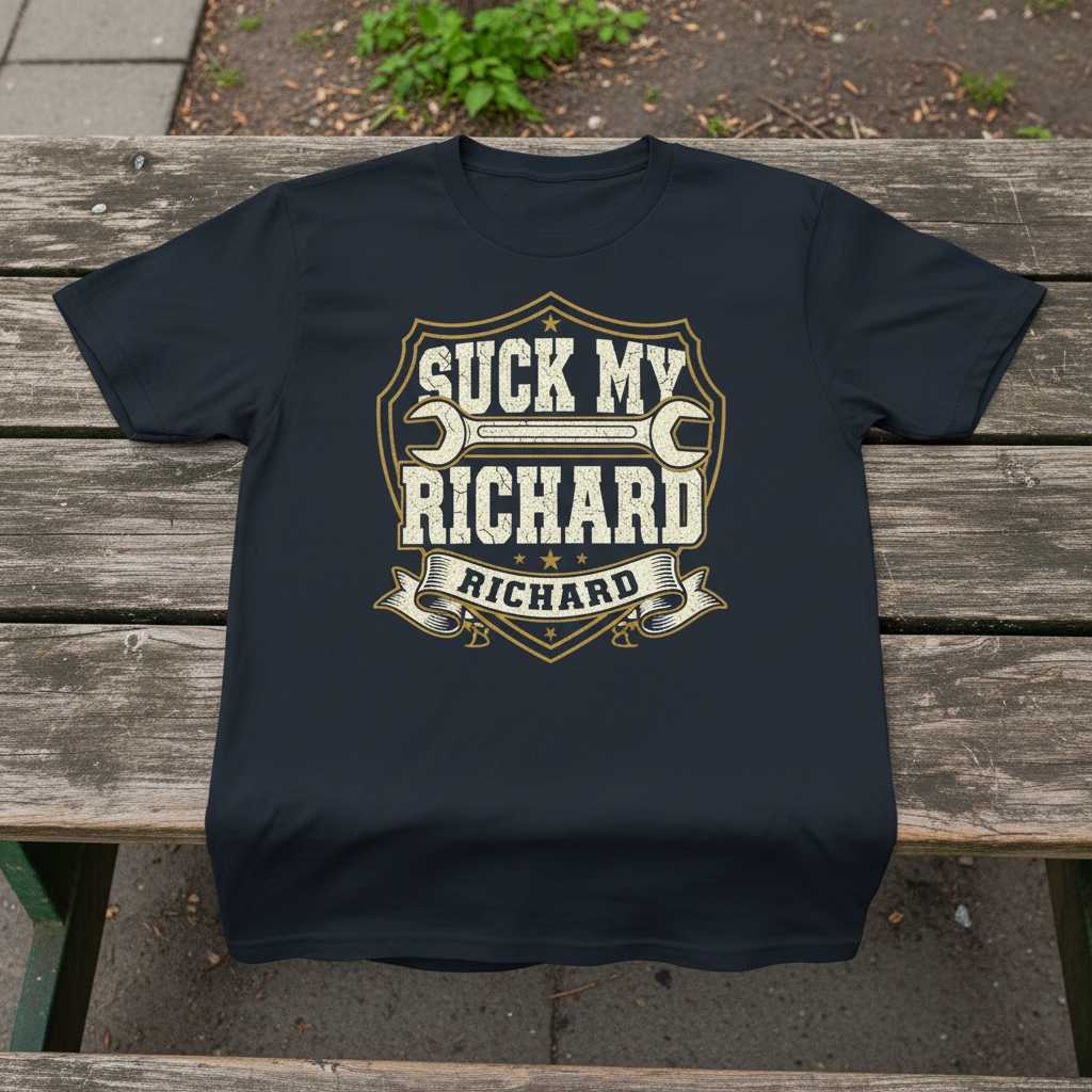 Suck My Richard Vintage Distressed T-Shirt, Funny Novelty Tee Present Idea