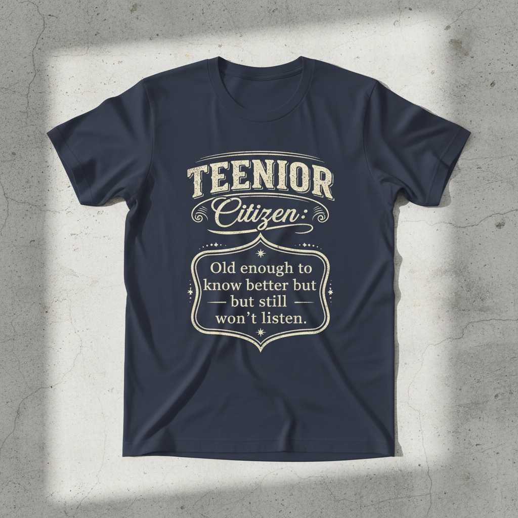 Teenior Citizen Old Enough To Know Better But Still Wont Listen Vintage T-Shirt Funny Tee