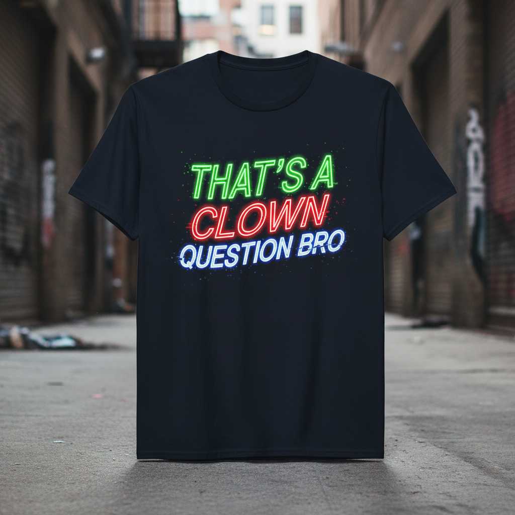 Thats A Clown Question Bro Graphic T-Shirt, Funny Novelty Tee Merch Idea