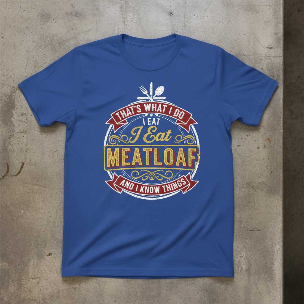 Thats What I Do I Eat Meatloaf And I Know Things Vintage T-Shirt Funny Tee