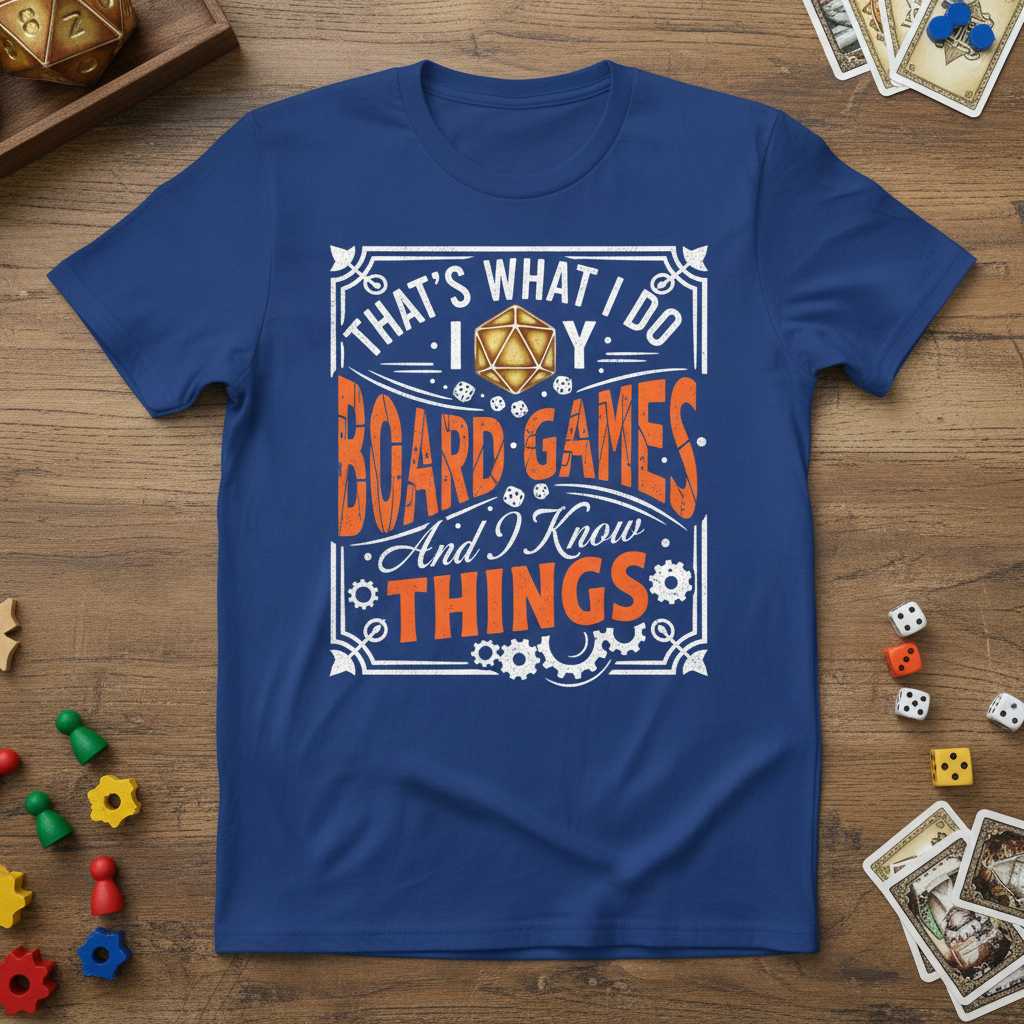 Thats What I Do I Play Board Games And I Know Things Vintage T-Shirt Novelty Tee
