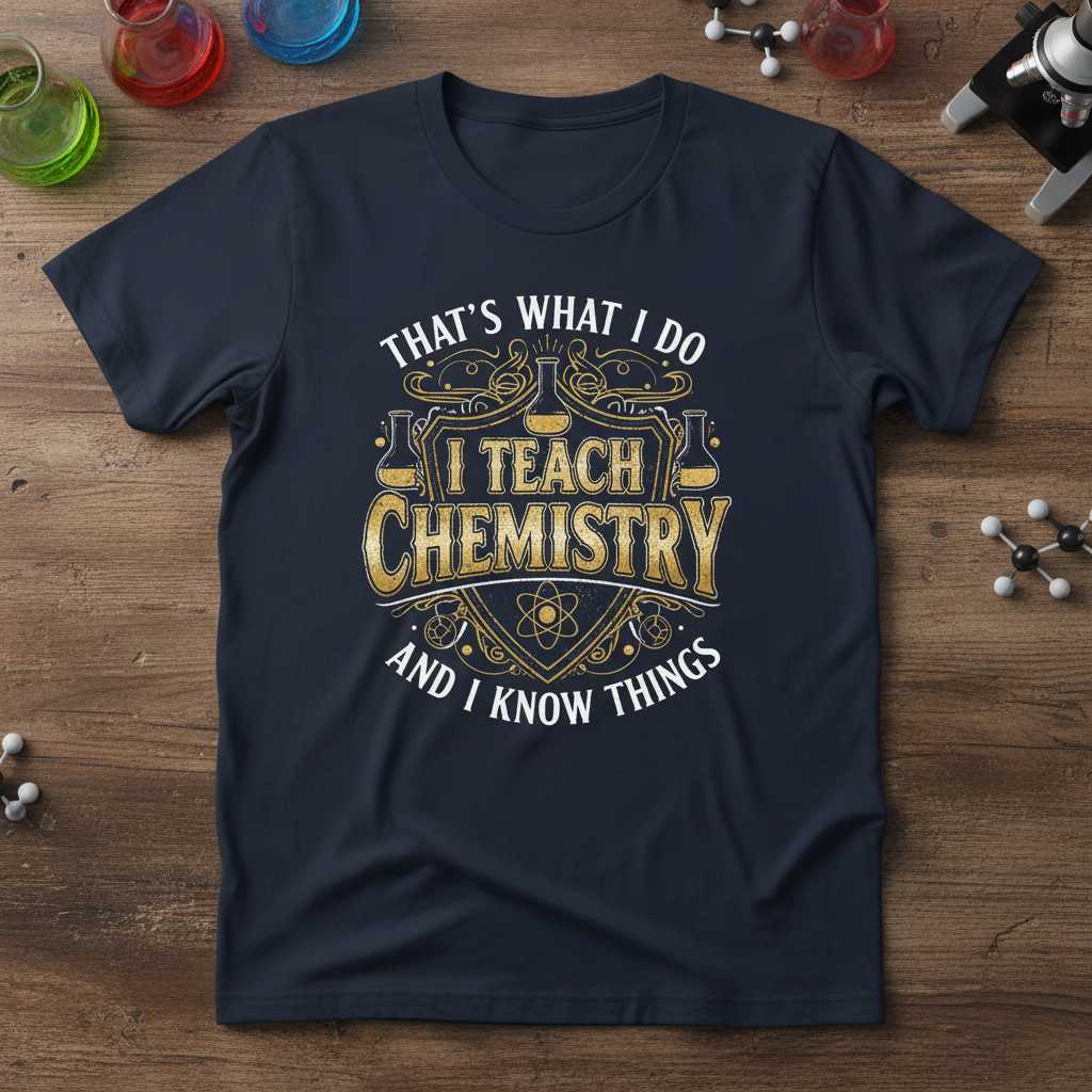 Thats What I Do I Teach Chemistry And I Know Things Vintage T-Shirt Novelty Tee Idea