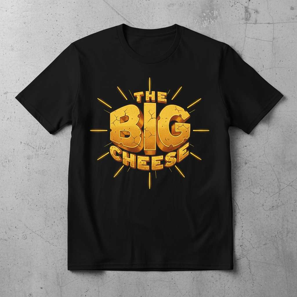 The Big Cheese Distressed Graphic T-Shirt, Funny Food Lover Tee Present Idea