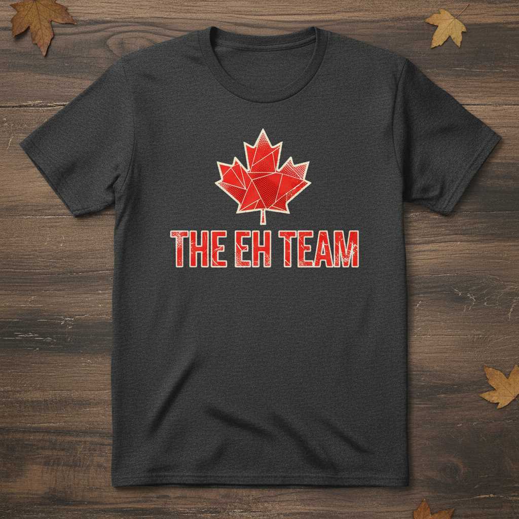 The Eh Team Distressed Graphic T-Shirt, Funny Canada Novelty Tee Souvenir
