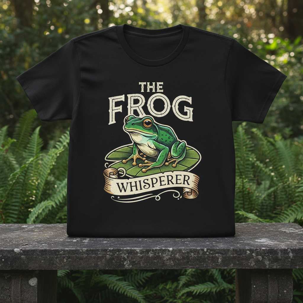 The Frog Whisperer Vintage Retro T-Shirt, Novelty Graphic Tee Gift Idea