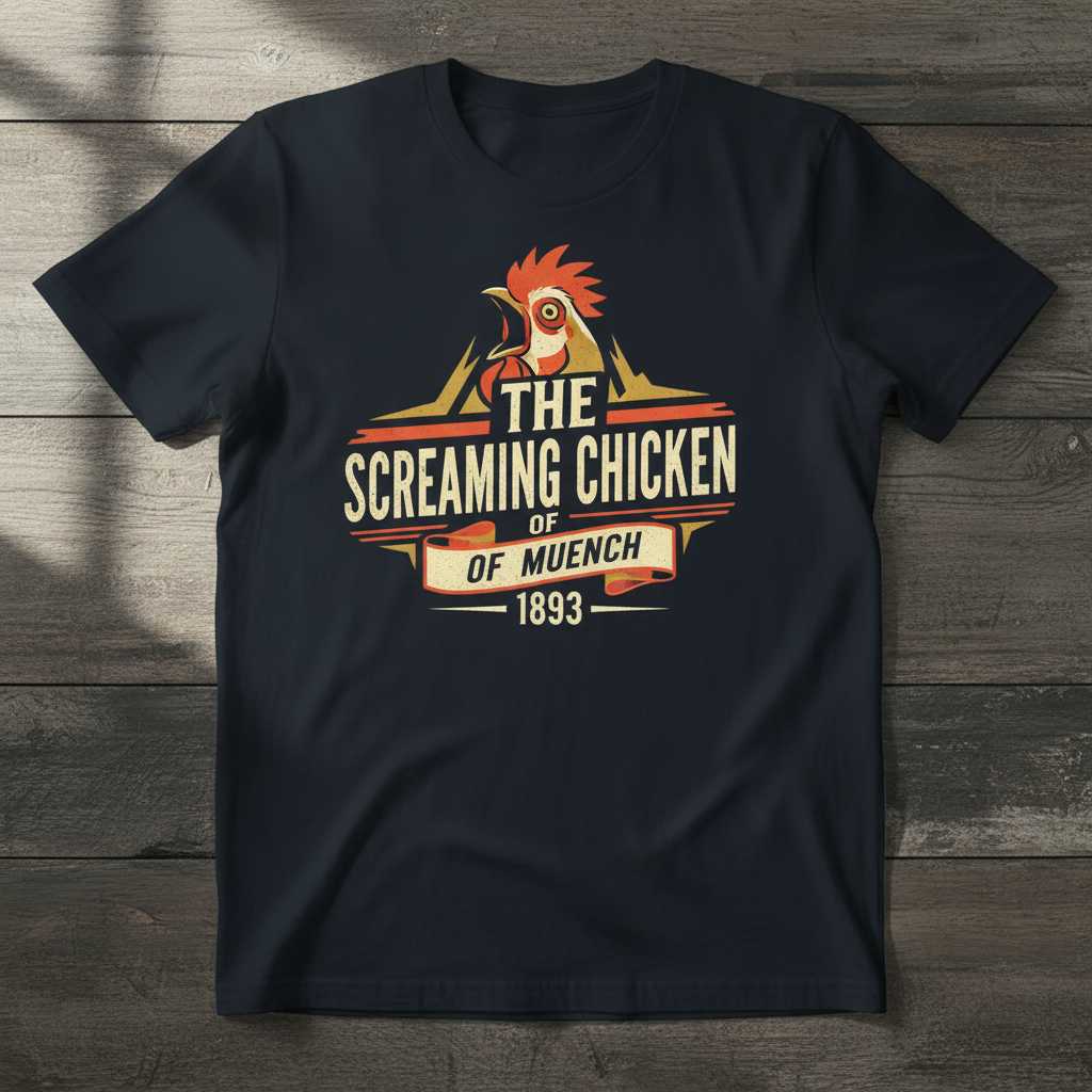 The Screaming Chicken Of Muench 1893 Vintage T-Shirt, Funny Graphic Tee Gear