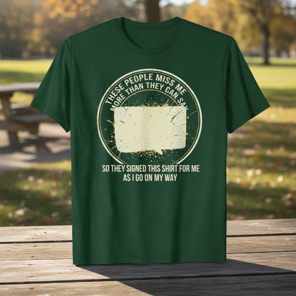 These People Miss Me More Than They Can Say So They Signed This Shirt For Me As I Go On My Way Vintage Distressed T-Shirt, Farewell Tee Souvenir