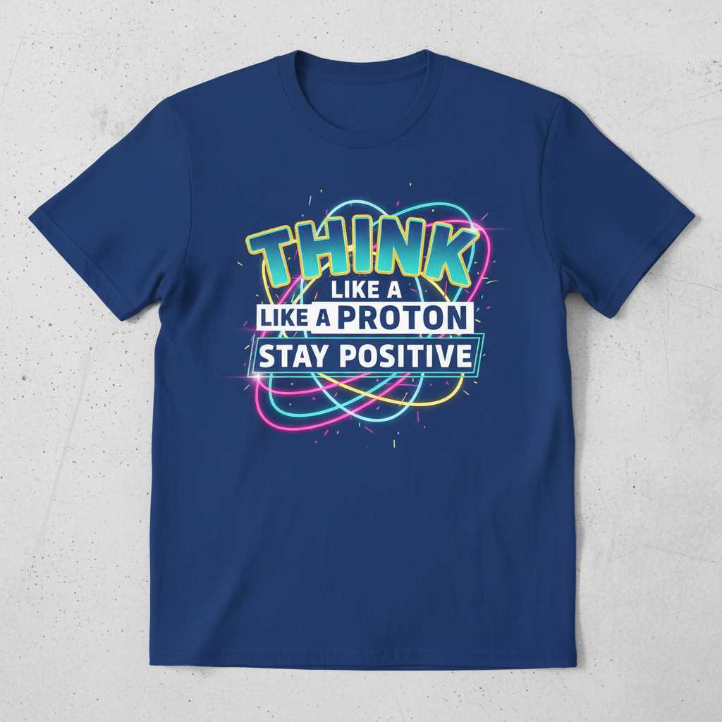 Think Like A Proton Stay Positive Funny T-Shirt, Science Tee Gear Idea