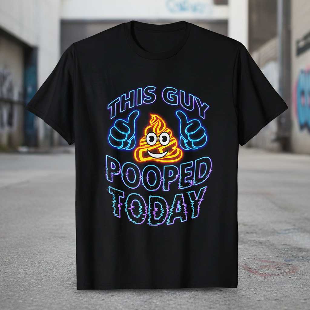 This Guy Pooped Today Funny Graphic T-Shirt, Novelty Tee Present Idea