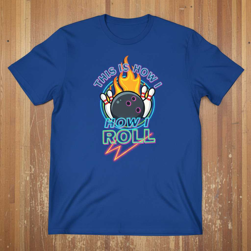 This Is How I How I Roll Retro Graphic T-Shirt, Funny Bowling Tee Gear Idea