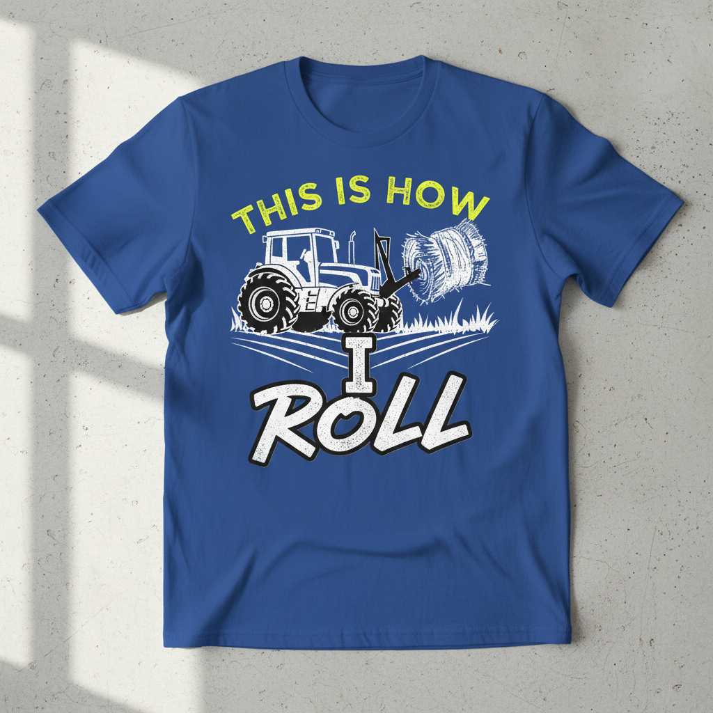 This Is How I Roll Distressed Tractor T-Shirt, Funny Farmer Tee Outfit Idea