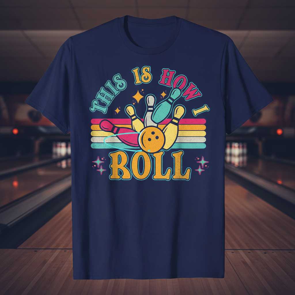 This Is How I Roll Retro Bowling T-Shirt, Funny Graphic Tee Souvenir Gear