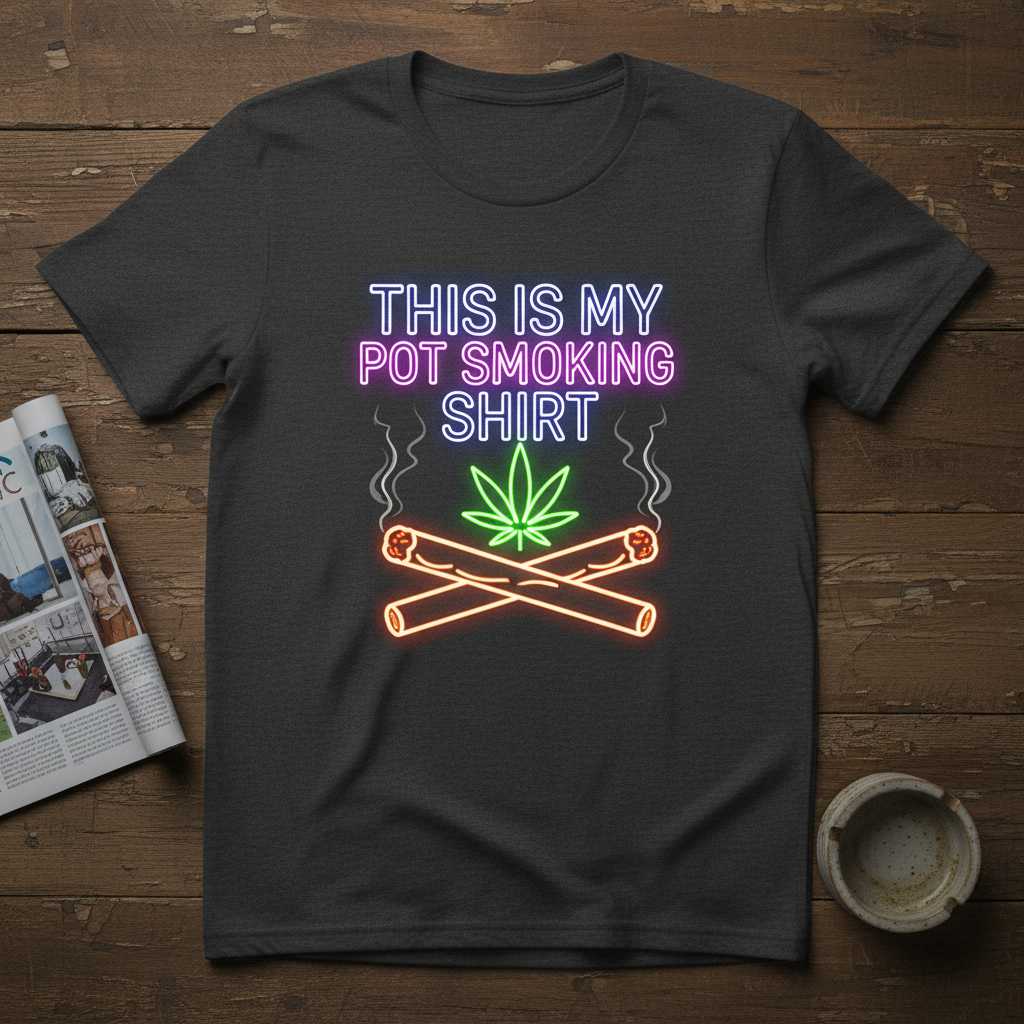 This Is My Pot Smoking Shirt Neon T-Shirt, Funny Novelty Tee Gear Idea